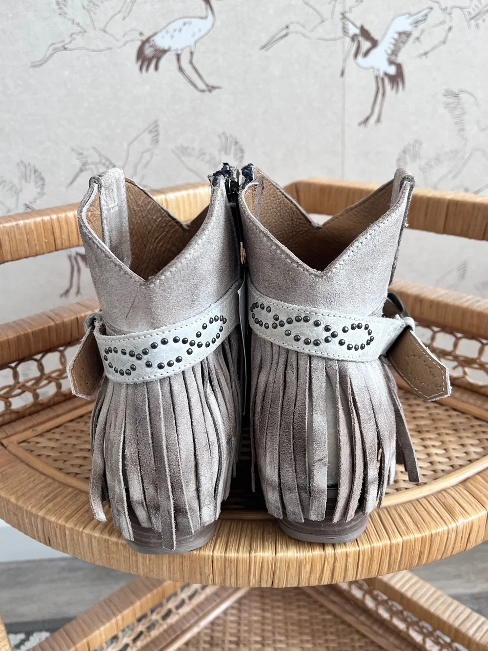 NWT Sterling River western cowgirl boots w/ fringe and buckle embellished